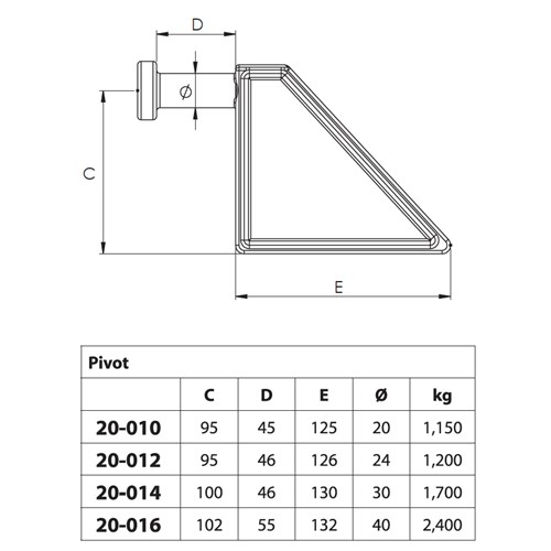 TAIL GATE LATCH -  24MM PIVOT